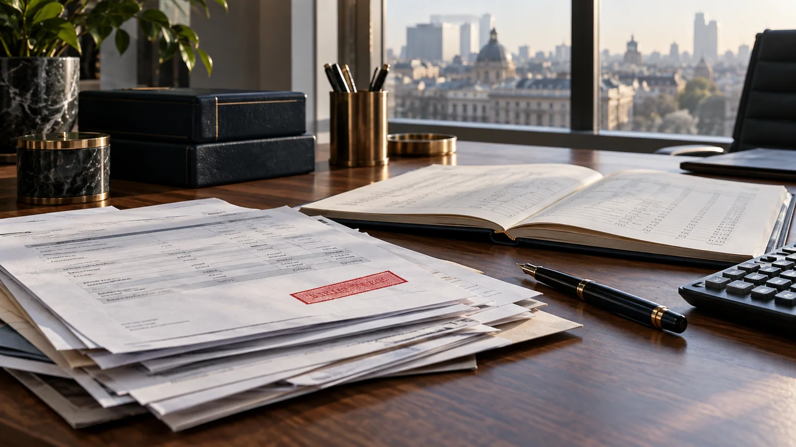 Financial documents and accounting records reviewed for debt recovery