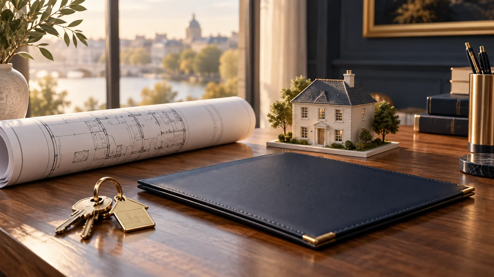 Keys, plans and documents for residential property due diligence
