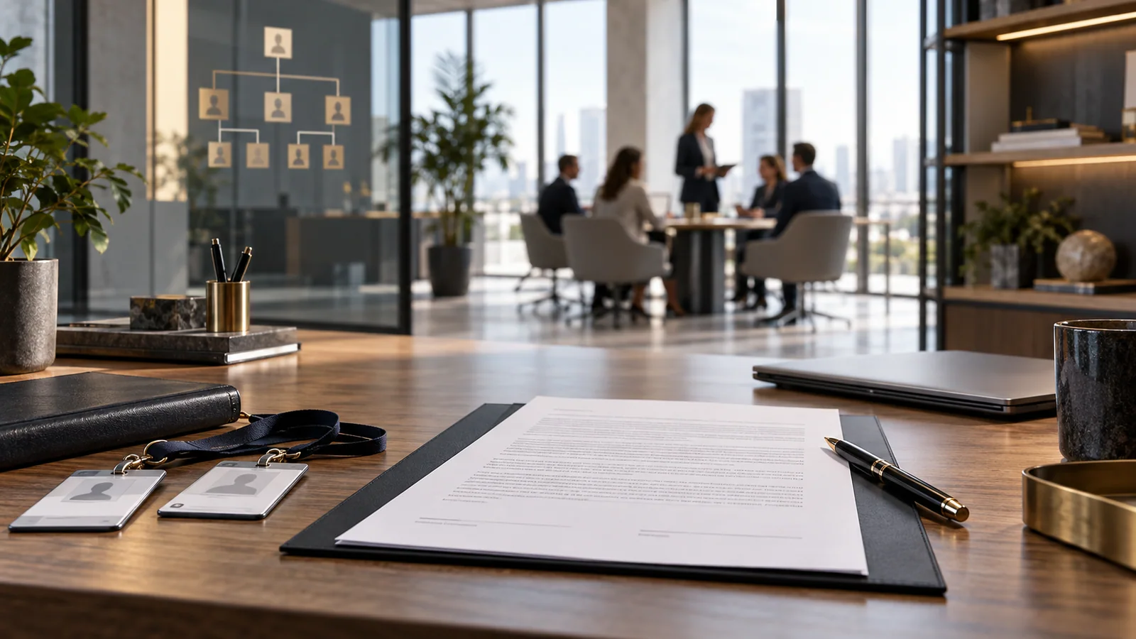 An employment contract and organisational structure in a professional setting