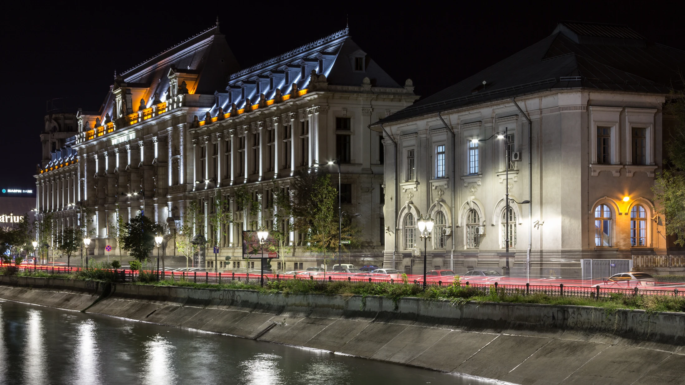 The Palace of Justice in Bucharest at night